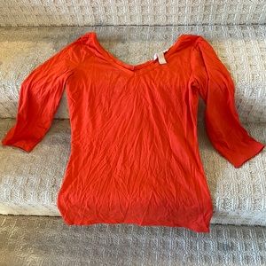 Vibrant orange double V shirt from Banana Republic